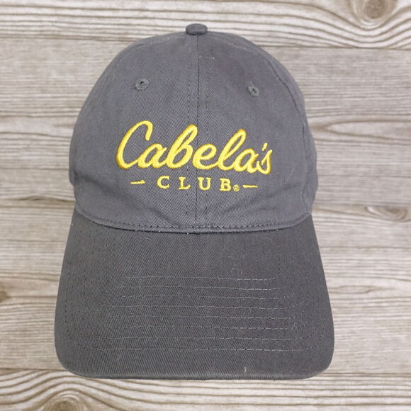 CABELA'S CLUB GRAY ADJUSTABLE STRAPBACK BASEBALL HAT CAP OUTDOORS - Picture 1 of 8